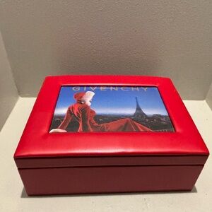 Givenchy Red Faux Leather Box With red Lining -Christmas in Paris